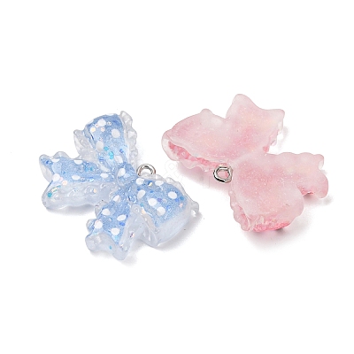 Transparent Resin & Paillette Pendants RE-CBAD357-01-1