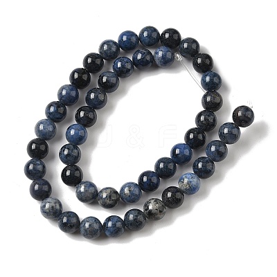 Natural Grade AA Dumortierite Quartz Round Bead Strands G-P075-43-8mm-1