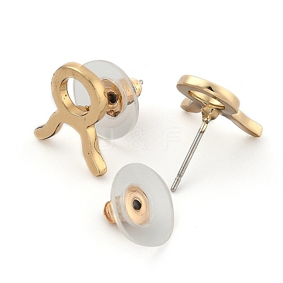 12 Constellation/Zodiac Sign Alloy Stud Earrings EJEW-B025-01G-D-1