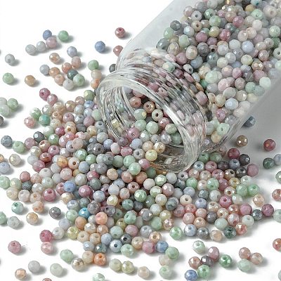 300Pcs Faceted Electroplated Glass Beads Strands GLAA-YW0003-38-1