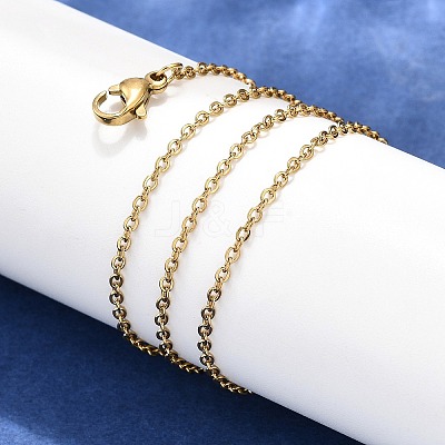 PVD Vacuum Plating 304 Stainless Steel Cable Chain Necklaces STAS-M174-025G-1
