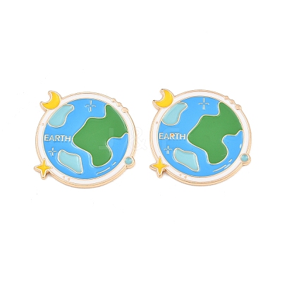 Space Planet Alloy Enamel Cabochons AL-CBA1A6F-07KCG-J-1