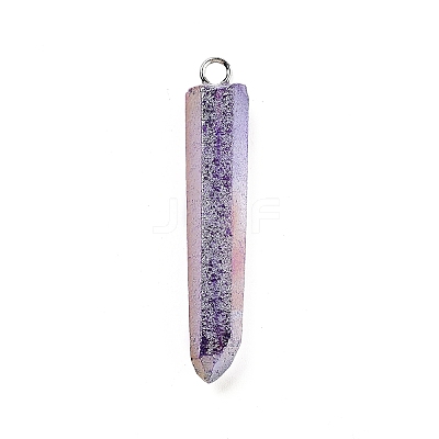 Electroplated Natural Quartz Pendants G-P315-B01-01P-1