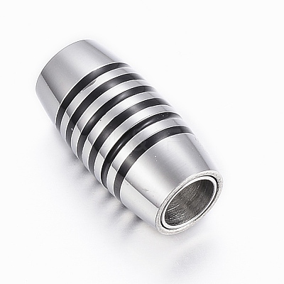 Smooth 304 Stainless Steel Magnetic Clasps with Glue-in Ends LS-STAS-H402-57P-6mm-1