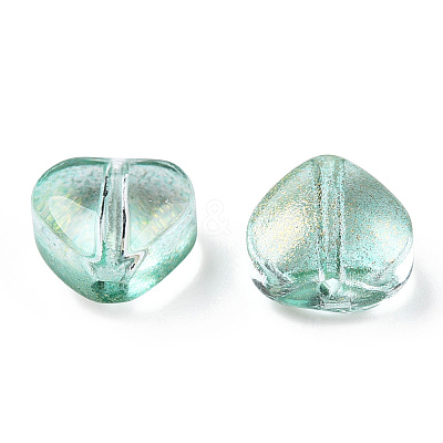 Transparent Spray Painted Glass Beads GLAA-R211-02-B05-1