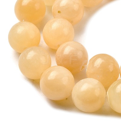 Natural Yellow Jade Bead Strands G-K121-01-14mm-1