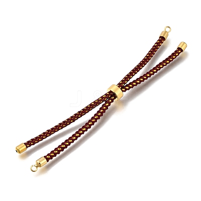 Braided Cotton Cord Slider Bracelet Making MAK-R001-01G-04-1