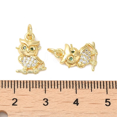 Rack Plating Brass Micro Pave Cubic Zirconia Pendants KK-K377-62G-1