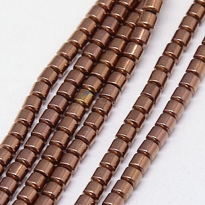 Electroplate Non-magnetic Synthetic Hematite Beads Strands X-G-J163-3x3mm-01-1