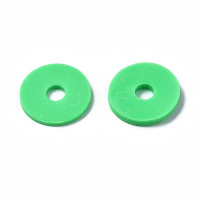 Flat Round Handmade Polymer Clay Beads CLAY-R067-12mm-08-1