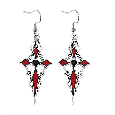 Alloy Rhinestone Dangle Earrings FS-WG63C71-01-1