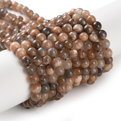 Natural Black Sunstone Beads Strands G-U009-A01-01-1