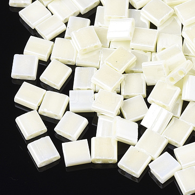 2-Hole Opaque Glass Seed Beads SEED-S023-07H-1