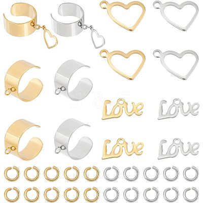 DIY Love Charm Cuff Ring Making Kit STAS-UN0039-60-1