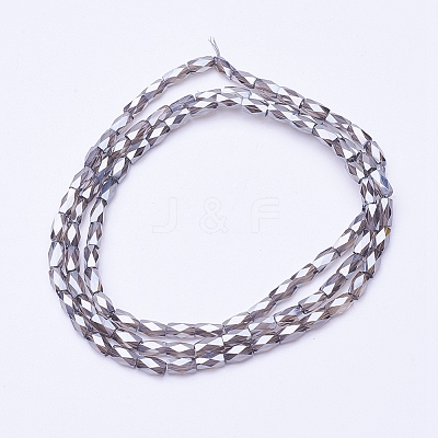 Electroplate Transparent Glass Beads Strands EGLA-E046-E04-1