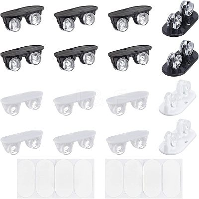6 Set 2 Colors Plastic Universal Caster Wheels AJEW-NB0003-84-1