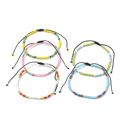 Glass Seed Braided Bead Bracelet for Women BJEW-JB09628-1