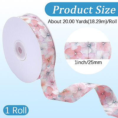 1Roll Single Face Printed Polyester Satin Ribbon SRIB-CY0001-47E-1