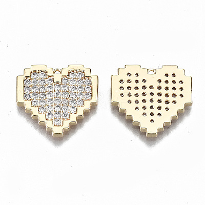 Brass Micro Pave Clear Cubic Zirconia Pendants X-KK-S356-166G-NF-1