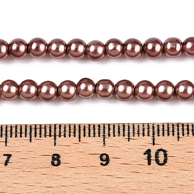 Baking Paint Pearlized Glass Pearl Round Bead Strands HY-Q003-4mm-92-1