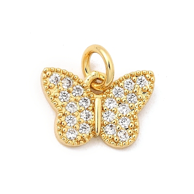 Brass Micro Pave Cubic Zirconia Pendants KK-I360-009G-02-1
