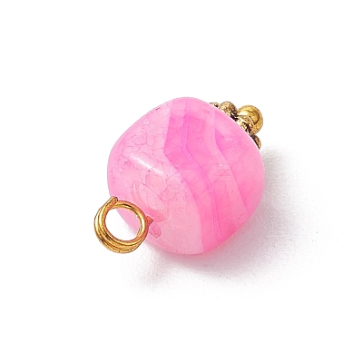 Dyed Natural Agate Cube Charms PALLOY-JF03963-1