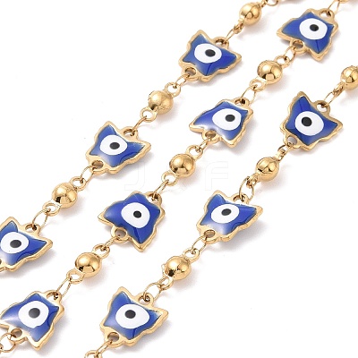 Ion Plating(IP) Enamel Butterfly with Evil Eye Link Chains CHS-G020-01G-03-1