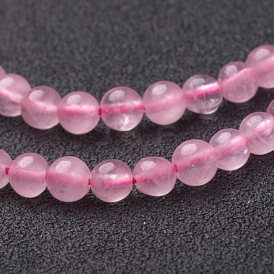 Natural Rose Quartz Beads Strands GSR4mmC034-1