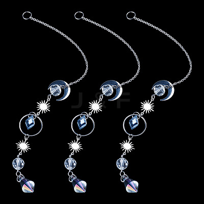 3Pcs Glass Hanging Suncatchers HJEW-TADJ0017-1