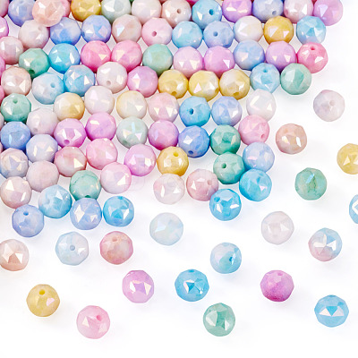 135Pcs 9 Colors Anti-Tarnish Electroplate Glass Beads Strands GLAA-TA0003-61-1