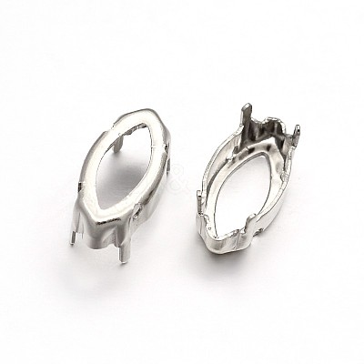 Horse Eye Brass Sew on Prong Settings KK-N0084-A03-7x15-1