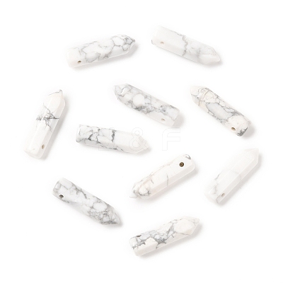 Natural Howlite Pointed Pendants G-D460-01G-1