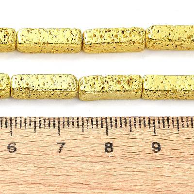Electroplated Natural Lava Rock Beads Strands G-I360-K03-01-1