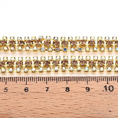 Iron Rhinestone Cup Chains CH-T006-04G-01-1