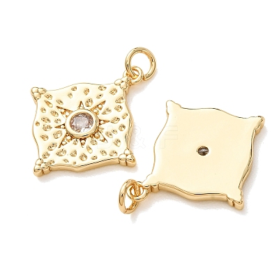 Brass Pave Clear Cubic Zirconia Pendants CU-CBA2907-11G-1