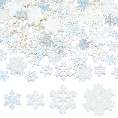 100Pcs 4 Styles Christmas Opaque & Transparent Resin Cabochons RESI-NB0002-15-1