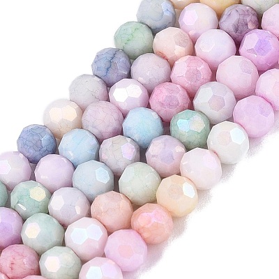 Anti-Tarnish Electroplate Glass Beads Strands LS-EGLA-ZX010-4mm-14-1