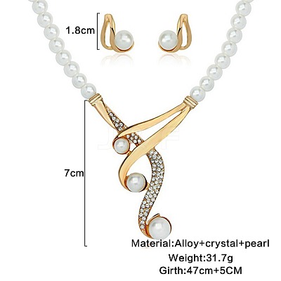 Alloy Rhinestones Earrings & Pendant Necklaces Sets for Women FS-WGC4FAA-01-1