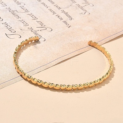 304 Stainless Steel Cuff Bangles for Women AJEW-P127-15G-1