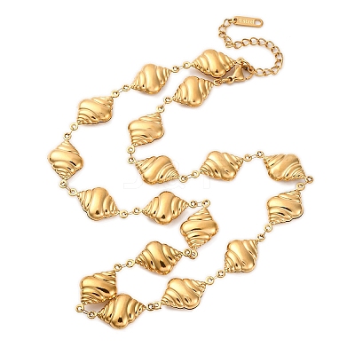 304 Stainless Steel Conch Shell Shape Link Chain Necklaces for Women NJEW-Z080-03G-1