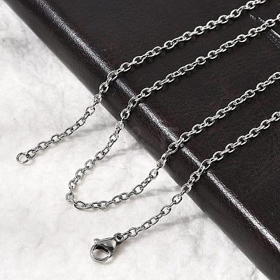 Tarnish Resistant 304 Stainless Steel Cable Chain Necklaces STAS-O053-06P-1