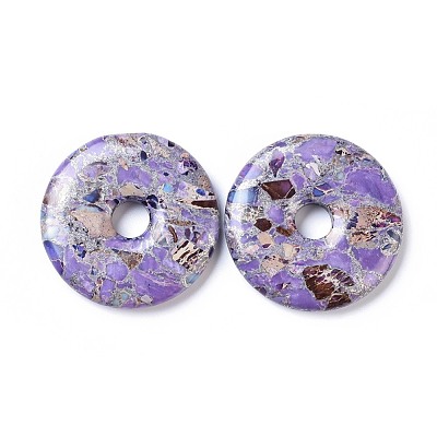 Synthetic Silver Line and Regalite/Imperial Jasper/Sea Sediment Jasper Big Pendants G-P299-I02-1