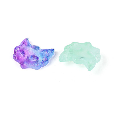 Baking Paint Transparent Glass Connector Charms DGLA-N018-18-1