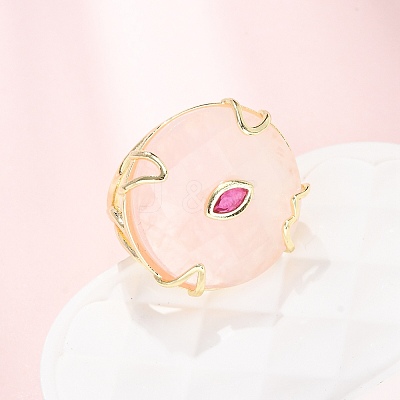 Natural Rose Quartz Cuff Rings GG-CBA5FCC-02G-09-1