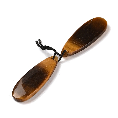 2Pcs Natural Tiger Eye Pendants G-A228-03D-1