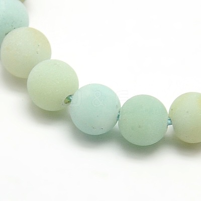 Frosted Natural Flower Amazonite Round Bead Strands LS-G-M064-4mm-07-1