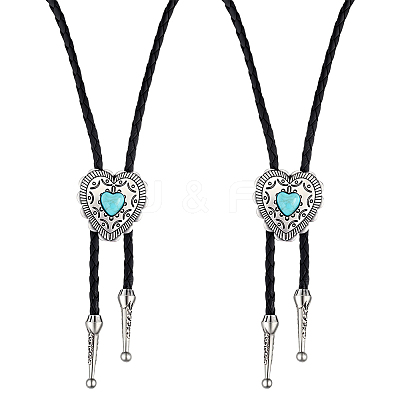 2Pcs PU Leather Bolo Tie Necklaces NJEW-ME0001-22A-1