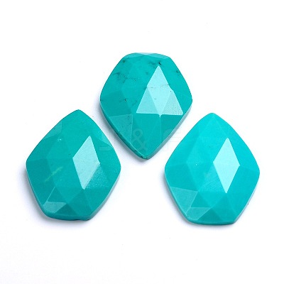 Dyed Faceted Natural Howlite Cabochons G-D763-02-1