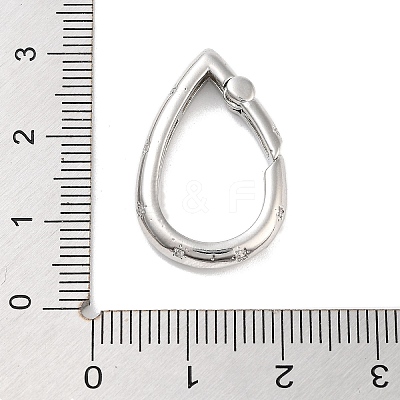 Brass Micro Pave Clear Cubic Zirconia Spring Gate Rings KK-M293-52P-1