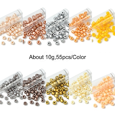 100G 10 Colors Baking Paint Pearlized Glass Seed Beads SEED-YW0002-82-1